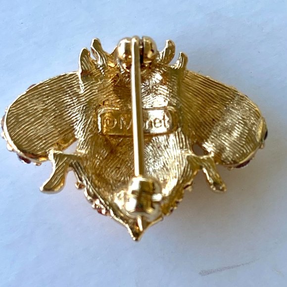 MONET Rhinestone Bumble Bee Brooch Pin with Blue Eyes - Picture 4 of 6